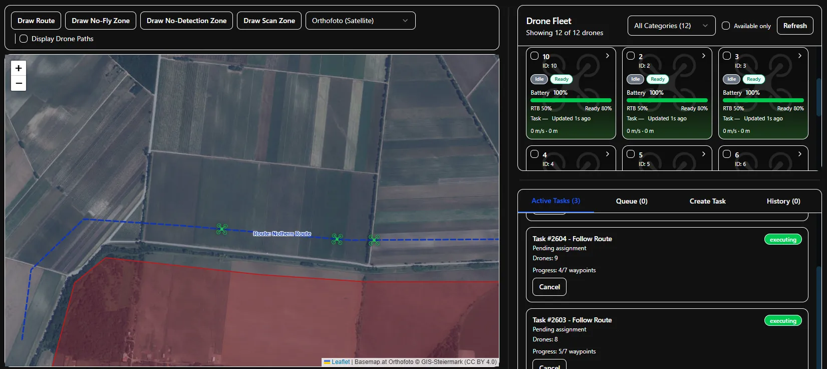 Grenzüberwachung — Drone Console
